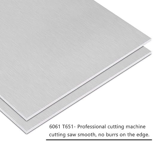 2Pack 6061 T651 Aluminum Sheet Metal 8 x 8 x 1/16 Inch Flat Plain Aluminum Plate Covered with Protective Film, 1.5mm Heat Treatable Rectangle Aluminum Metal Plate for Crafting, Industrial
