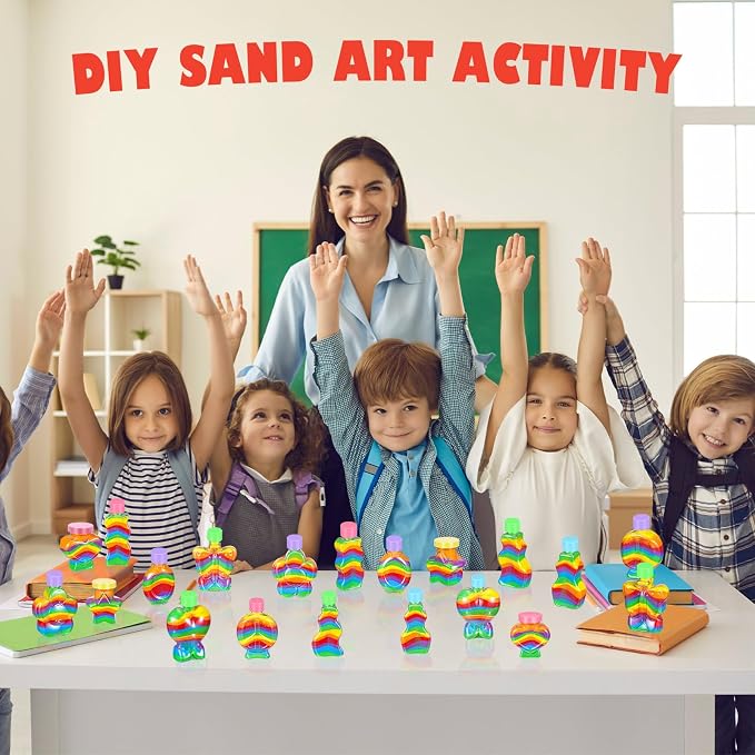 Bokon 100 Pcs Plastic Sand Art Bottles Bulk Sand Art Containers - Image 6