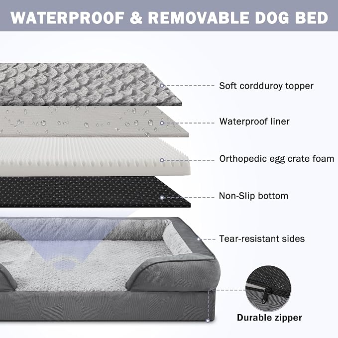 INVENHO Orthopedic Dog Beds Large Sized, XL Washable Dog Sofa - Image 4