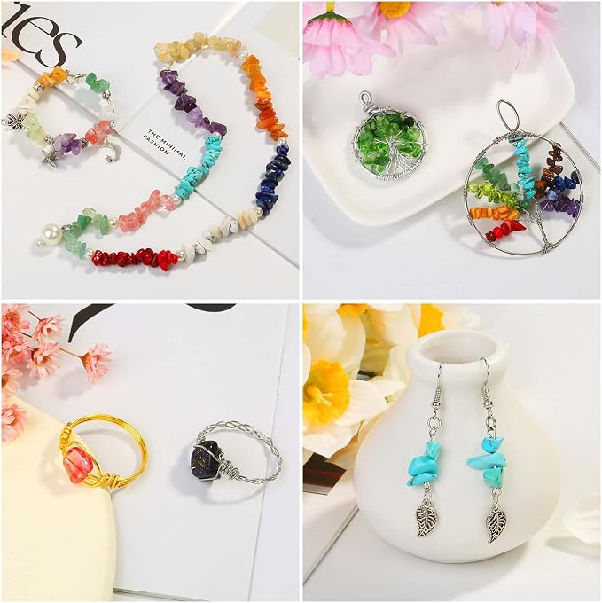 PAXCOO 2278Pcs Crystal Beads for Jewelry Making Supplies, 48 Colors Ring Making - Image 2