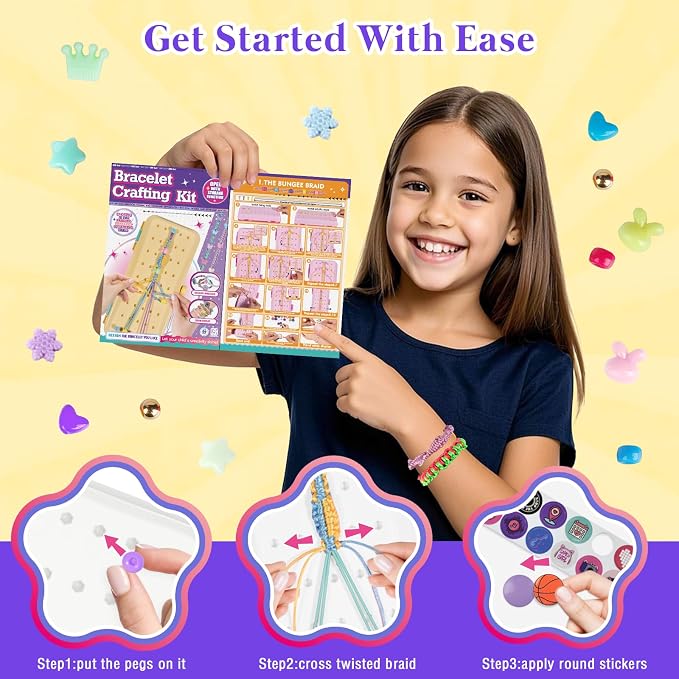 TingingYuli Friendship Bracelet Making Kit, 3-Layer Storage Box, Gift 6-12 | - Image 5