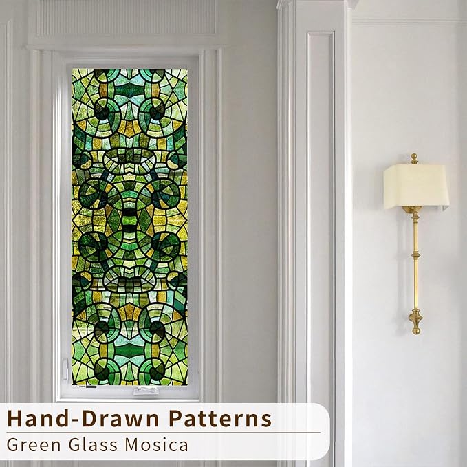 funlife Original Hand-Drawn Stained Glass Window Film, Reusable Double-Sided - Image 4