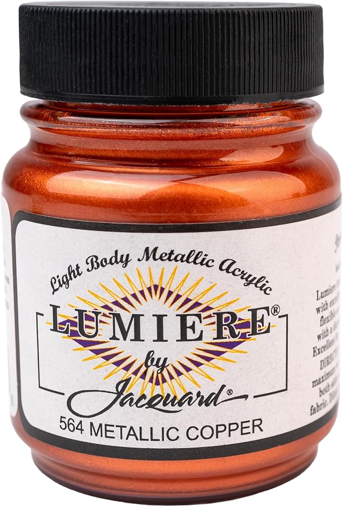 Jacquard Lumiere 2.25oz Fabric Paint Metallic Copper by Jacquard