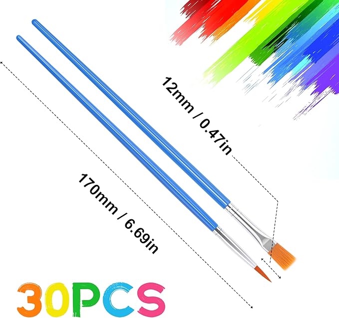 UPINS 30 Pcs Paint Brushes, Small Brush Bulk - Image 2