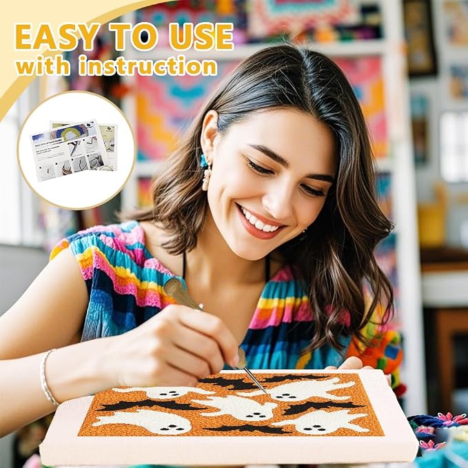 Doodlream Halloween Ghosts DIY Punch Needle Embroidery Kit - Image 3