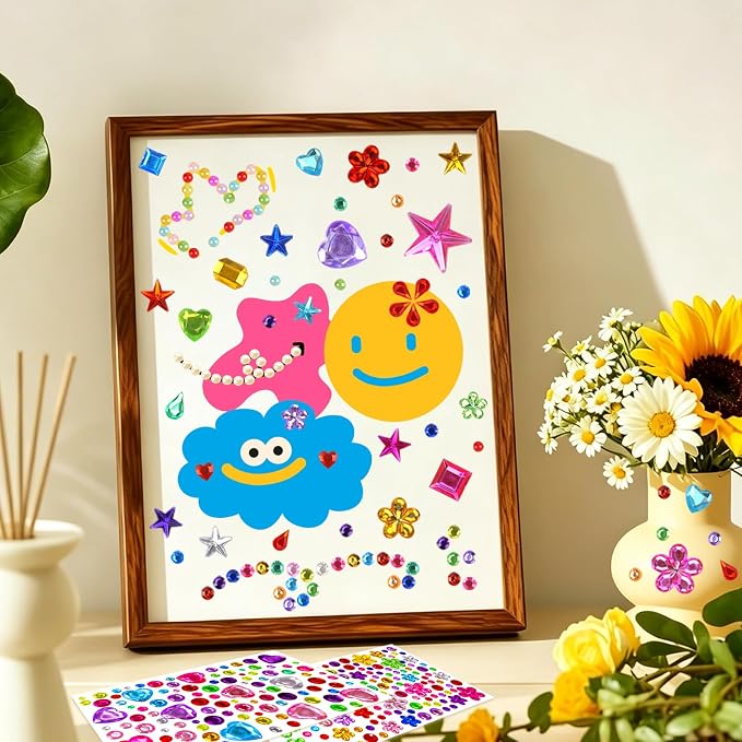 6100 PCS Gem Stickers, Self-Adhesive Rhinestone Stickers, 20 Sheets Colorful - Image 5