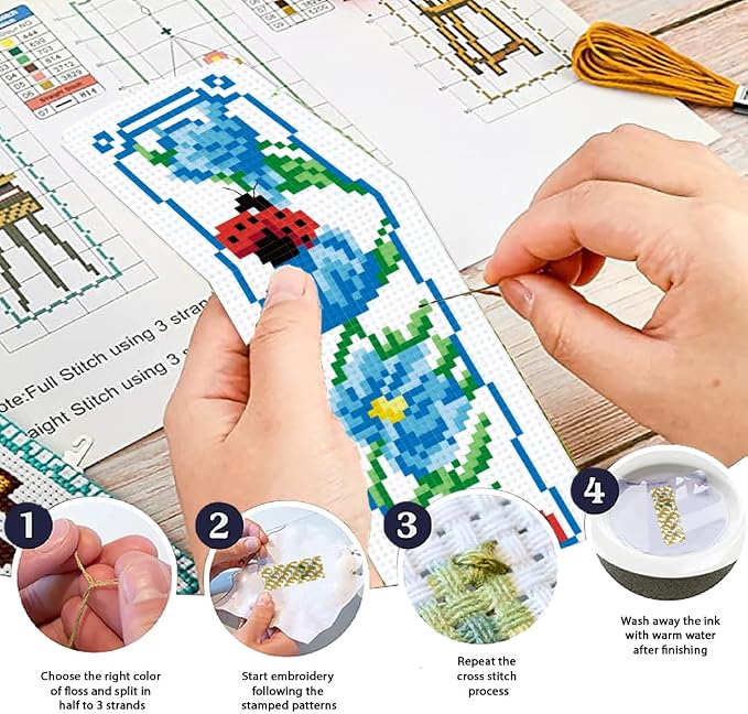 ORIGACH 6 Pcs Cross Stitch Bookmark Kit - Image 4