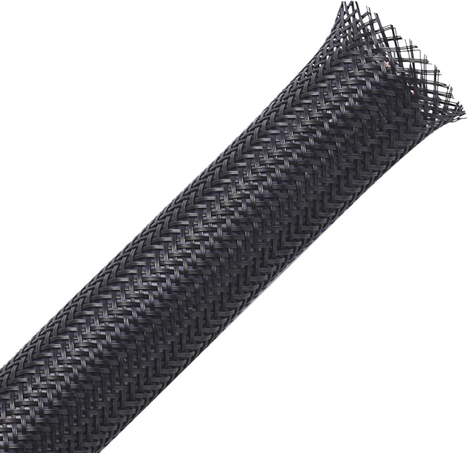 50ft - 1/4 inch & 1/2 inch PET Expandable Braided Sleeving – Black – Alex Tech by AlexTech