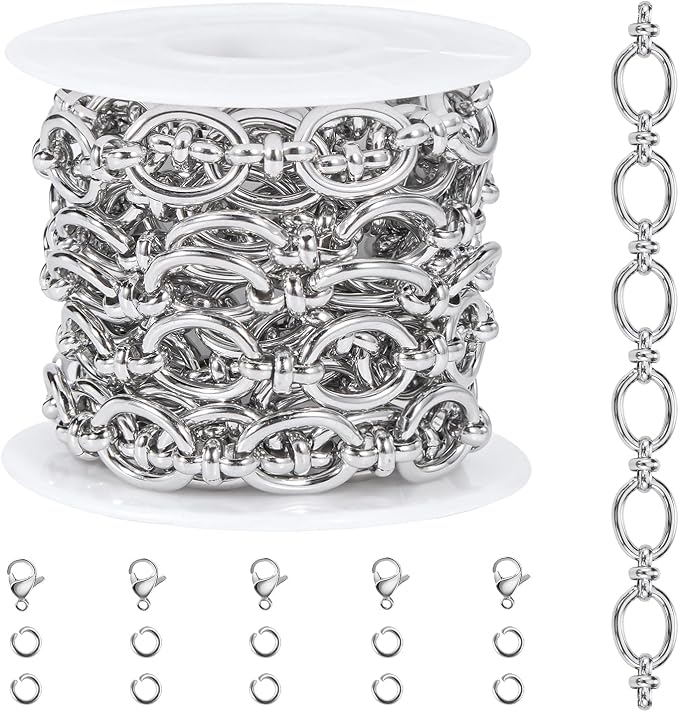 2 Meters Stainless Steel Jewelry Making Chains Oval Chain Bulk | Chunky Chains by kyutong