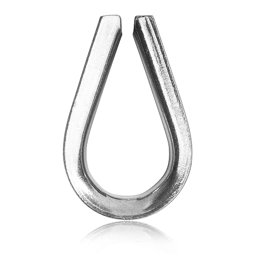 Heavy Duty Stainless Steel Thimbles for 3/8” Cables, T316 Marine Grade – Lot of 25
