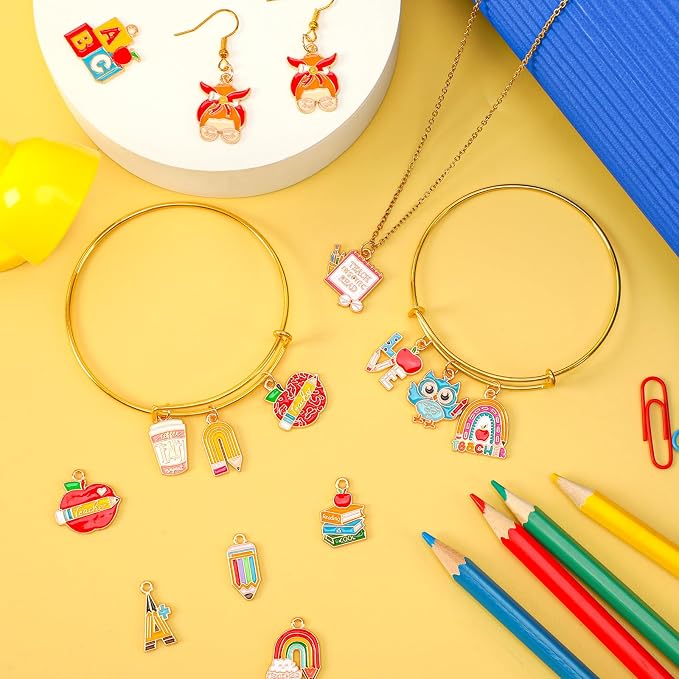 MARFOREVER 40Pcs/20 Pairs Teacher Charms School Charms - Image 5