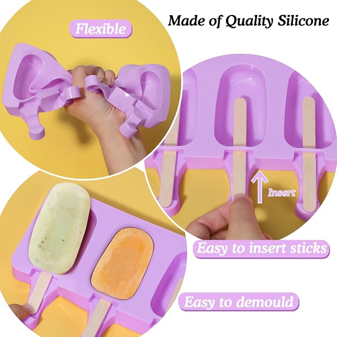 Ozera Popsicles Molds, 2 Pack Silicone Cake Pop Molds Cakesicle Maker Set | - Image 4