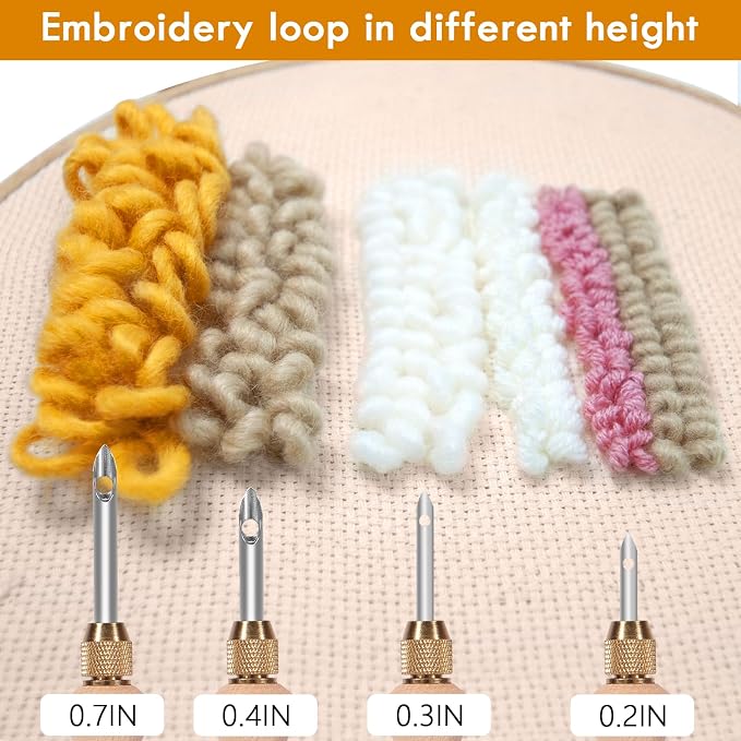 Pllieay Punch Needle, Wooden Punch Needle Tool, Adjustable Embroidery Punch - Image 3