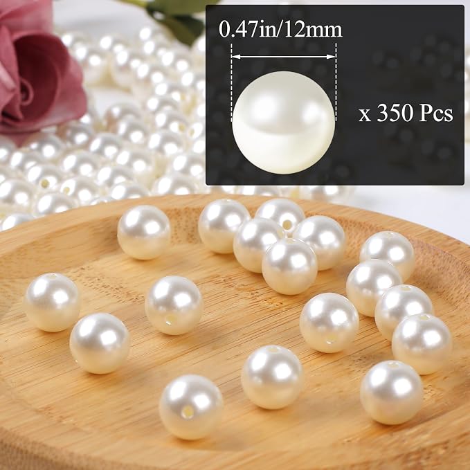 Phinus 350 Pcs 12mm Pearl Beads - Image 2