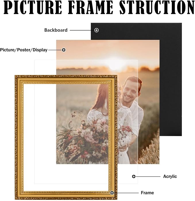 6×8 Picture Frame Gold - Image 2