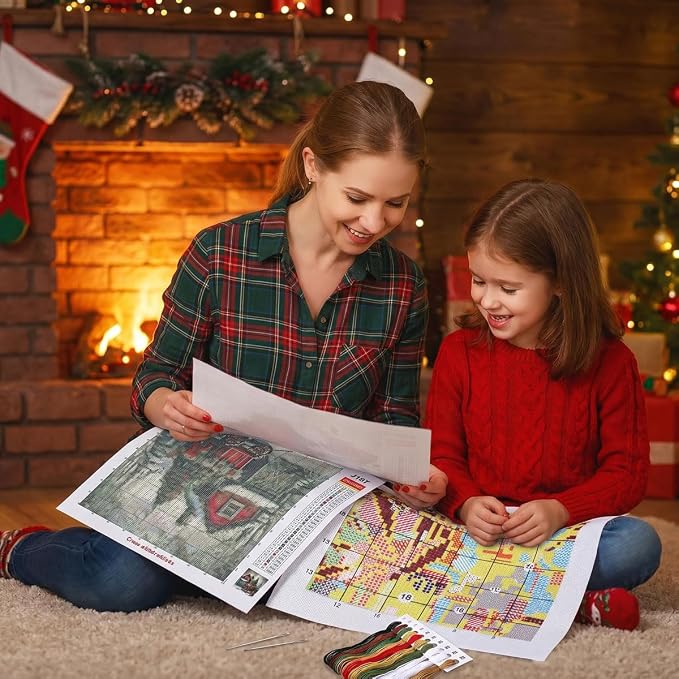 Christmas House Stamped Cross Stitch Kits - Image 9