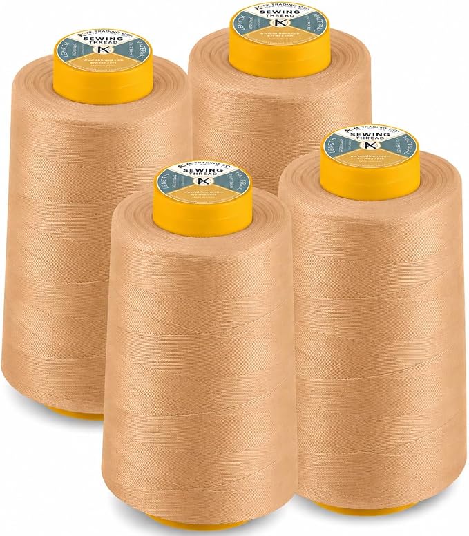 AK Trading 4-Pack Light TAN All Purpose Sewing Thread Cones of High Tensile by Fabrics%7CEventDecor%7CCrafts%7CUpholsteryFoam
