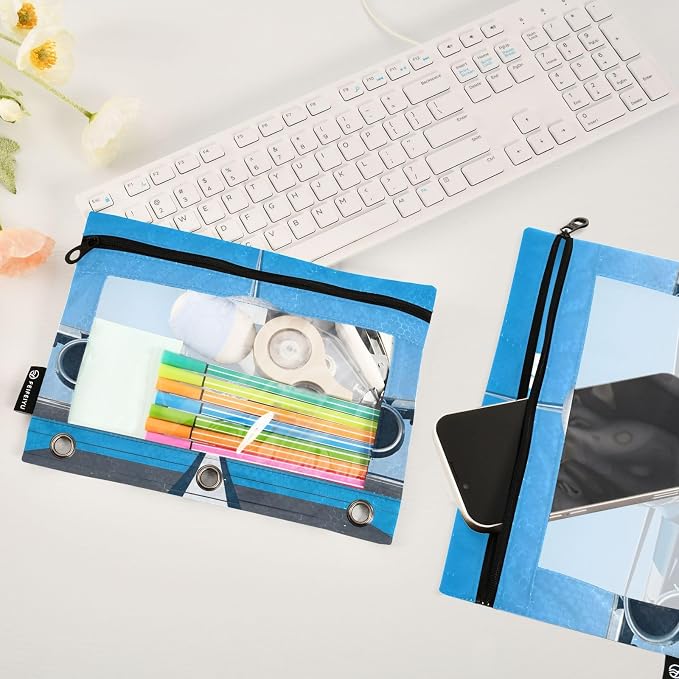 Custom White Airplane Aircraft Pencil Pouch - Image 5