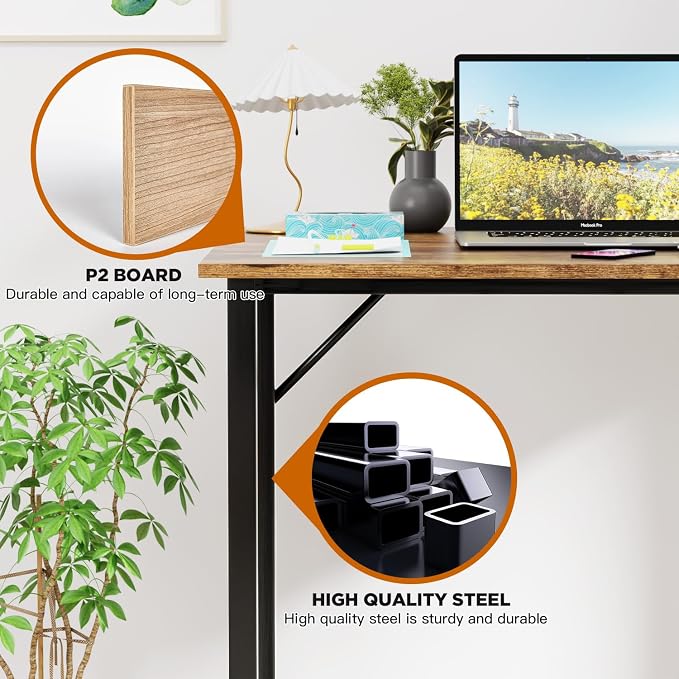 PayLessHere | 32 Inch Computer Desk | Brown | Office Desk - Image 4