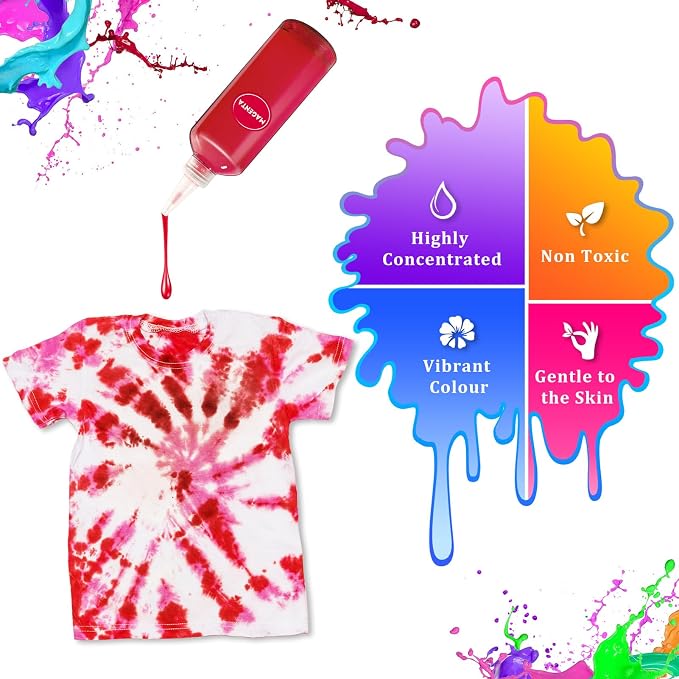 PATIFEED Tie Dye Kit for Kids and Adults, 18 Colours | 80ML Bottles, Gifts for - Image 2