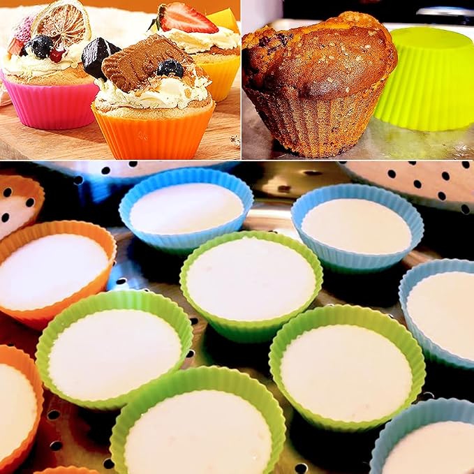 Extra Large Silicone Cupcake Muffin Cups 12 Pack, 3.54 Inch | Non-stick - Image 6