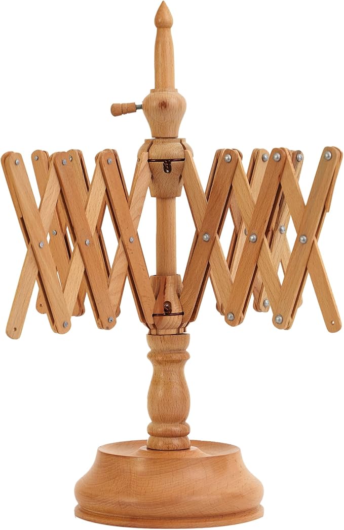 Handcrafted Wooden Table Top Yarn Swift – Beechwood Umbrella Swift for Knitting & Crocheting – Premium Yarn Winder Tool for Crafters & Fiber Artists – Smooth & Durable Design