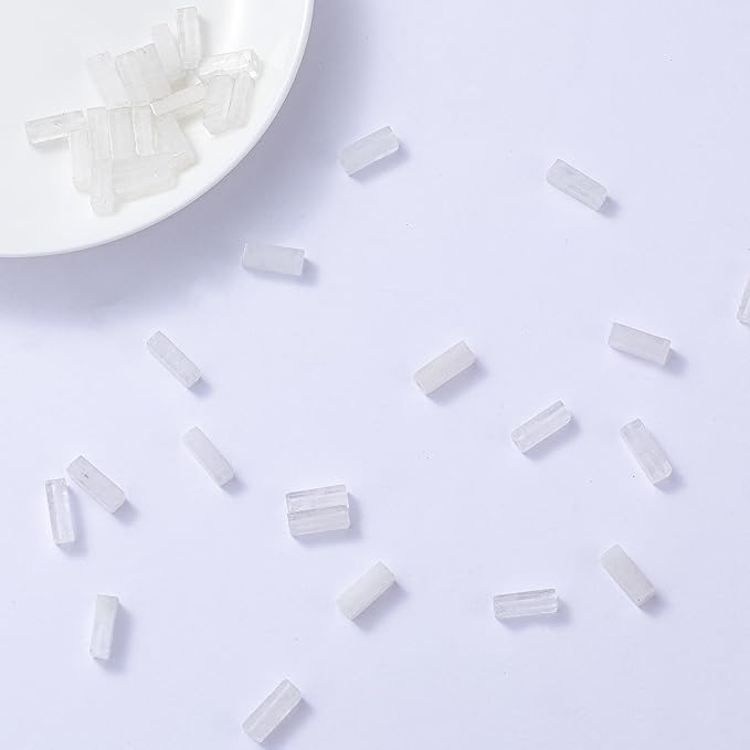 Natural White Crystal Rectangle Tube Beads 4x13mm 38cm/str Loose Semi Gemstone Stone Beads for Making Bracelets Necklace Earrings