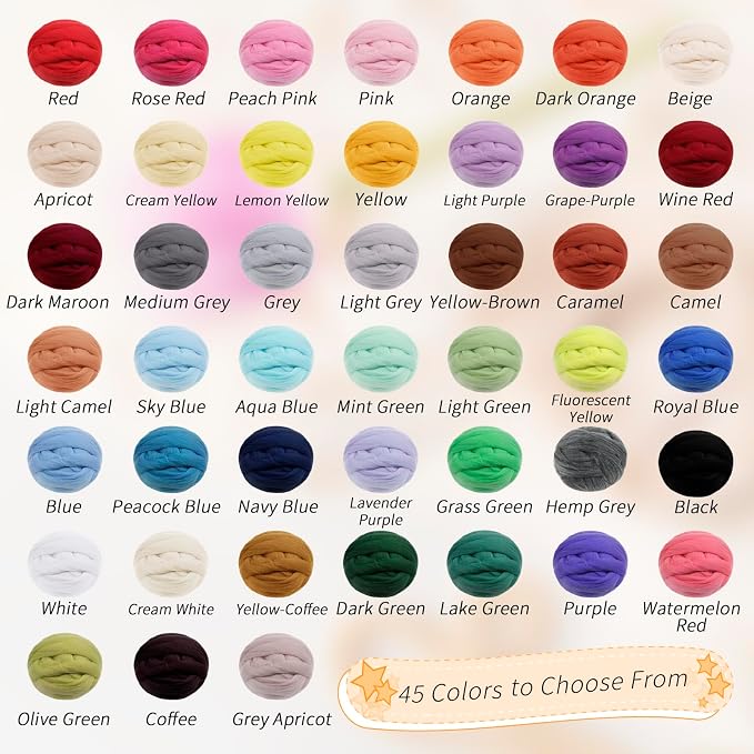 JeogYong Needle Felting Wool, 3.53oz Wool Roving Chunky Wool Yarn, Camel Wool - Image 7