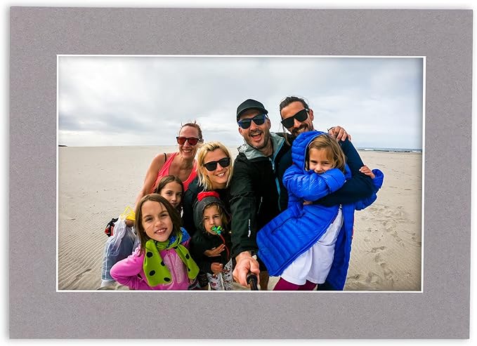 11x14 Mat for 8.5x11 Photo - Precut Charcoal Picture Matboard for Frames 11 x 14 Inches - Bevel Cut Matte to Display Art 8.5 x 11 Inches - Acid Free Pack of 25 MATS with Backing Boards & Clear Bags