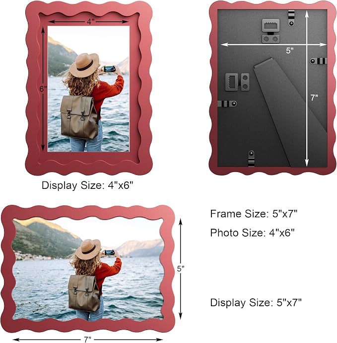 5x7 Wavy Picture Frame With Mat - Image 3