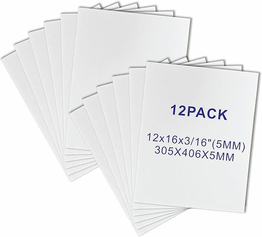 12 Pack Foam Core Board, ZJCEASER 12 x 16 White Poster Board, 3/16" Thickness Sign Board Craft Foam Sheet for Signboards, School Projects, University Displays, College Events, Arts & Crafts, Framing