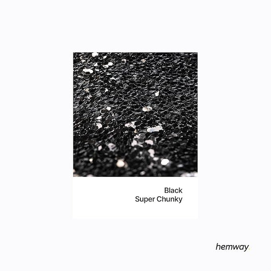 Hemway Glitter for Resin 100g Black Metallic Crystals for Epoxy Craft Super Chunky Flakes Tumblers Wax Melt