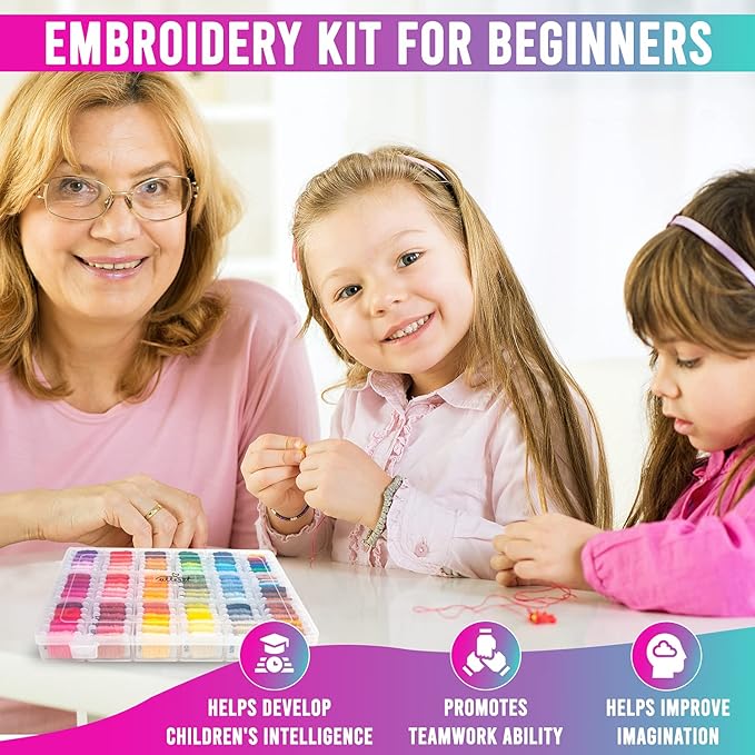 The Original 108-Color Embroidery Floss Kit – 99 Cotton & 9 Metallic Threads - Image 3