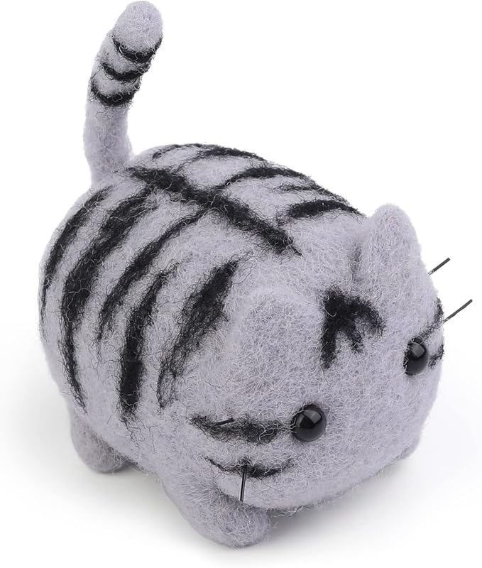 QMNNMA Felting Kit for Beginner, Tabby Cat Wool Felting Kit for Beginner | by Qmnnma