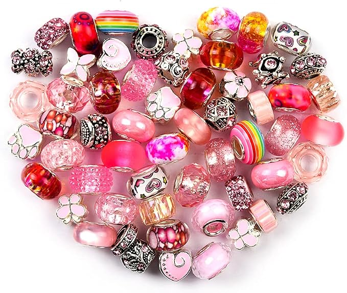 Aipridy European Large Hole Beads, Colorful Glass Charm Beads Set by AIPRIDY