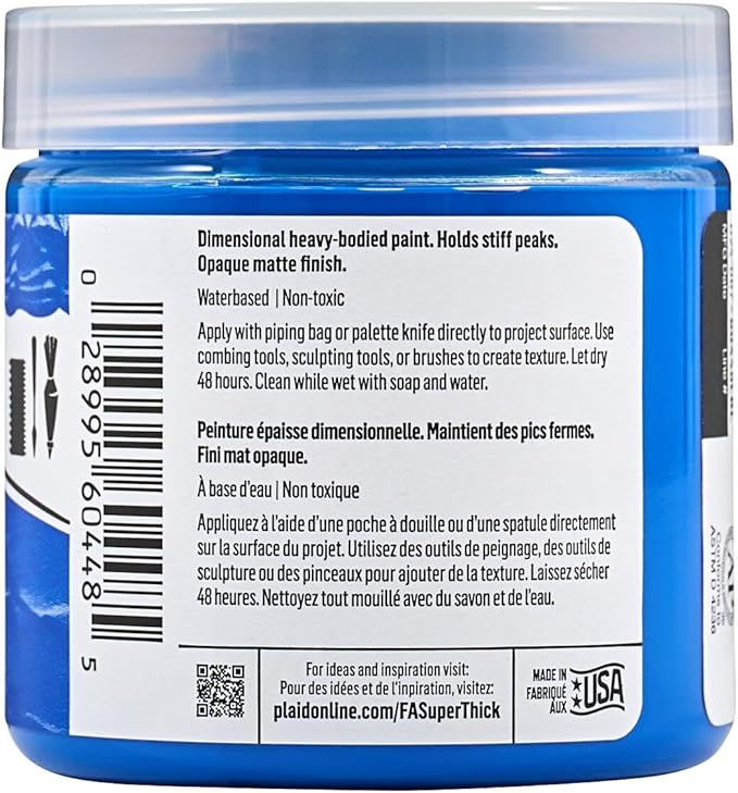 FolkArt Super Thick Acrylic Paint with a Textured Finish, Deep Blue, 4 oz