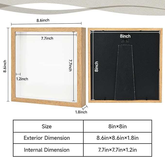 8x8 Shadow Box Frame Display Case - Image 2