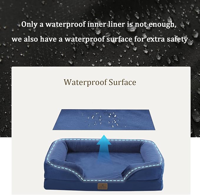 Bedfolks Orthopedic Dog Bed Extra Small, Waterproof Dog Sofa Bed - Image 3