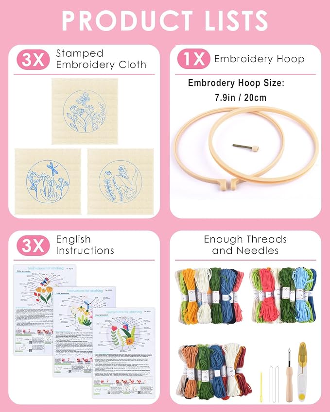 TINDTOP Punch Needle Kits, Flowers Punch Embroidery Kits - Image 2