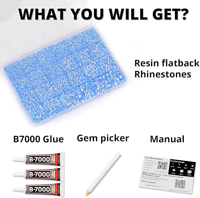 33000Pcs Light Blue Rhinestones - Image 2