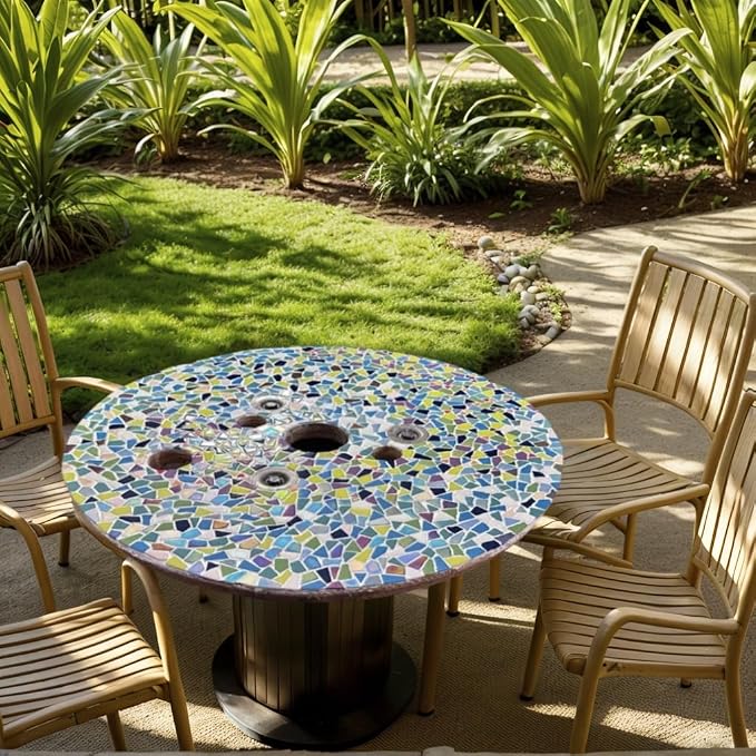 Youway Style Teal Glass Mosaic Tiles - Image 3