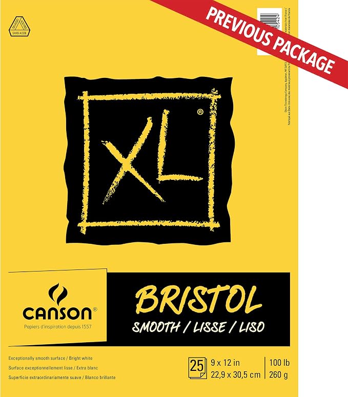 Canson XL Series Bristol Paper, Foldover Pad, 9x12 inches, 25 Sheets - Image 2