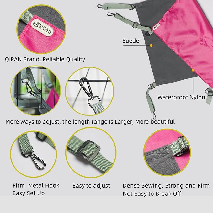 2 Pcs Small Kitty Cat Hammock for Cage, 2 Pieces Reversible Cat Hanging Hammock - Image 4