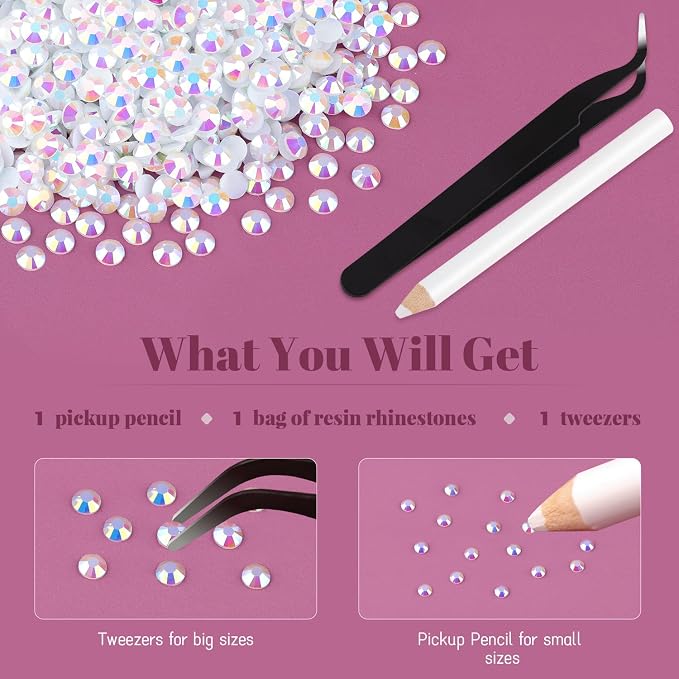 1500PCS 6mm Resin Jelly Rhinestones in Bulk, Bedazzling Flatback Crystals - Image 7