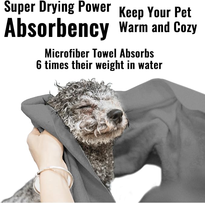 3 Pack Microfiber Dog Towels for Drying Dogs, Super Absorbent and Soft Pet - Image 4