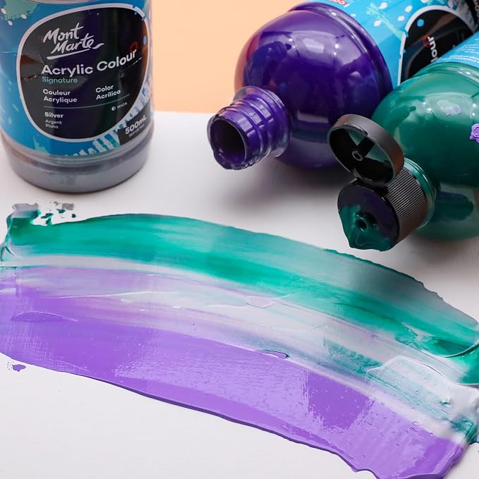 Mont Marte Signature Purple Acrylic Paint, Semi-Matte Finish, Suitable - Image 2