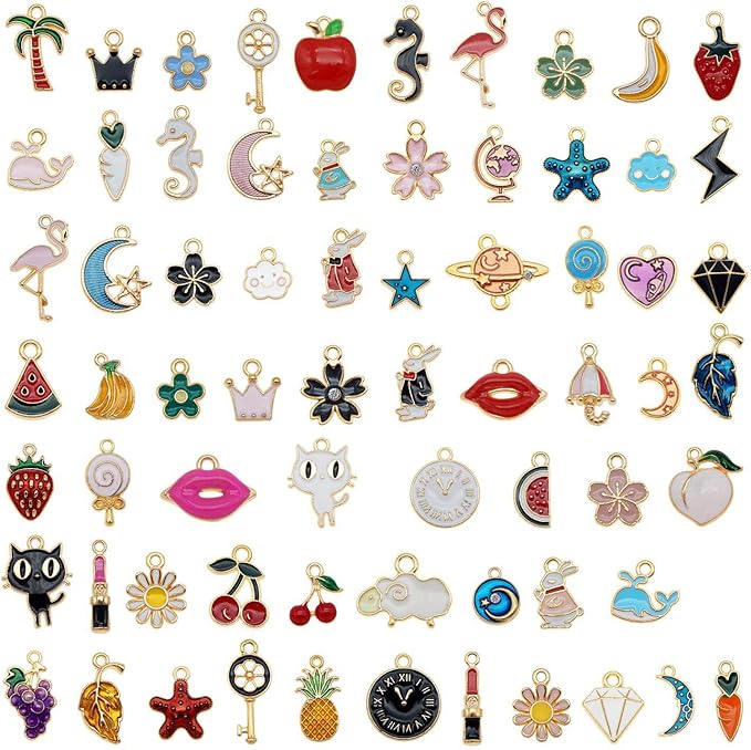 30pcs Mixed Enamel Charms Pendants by JulieWang-FortheLoveofHandmade