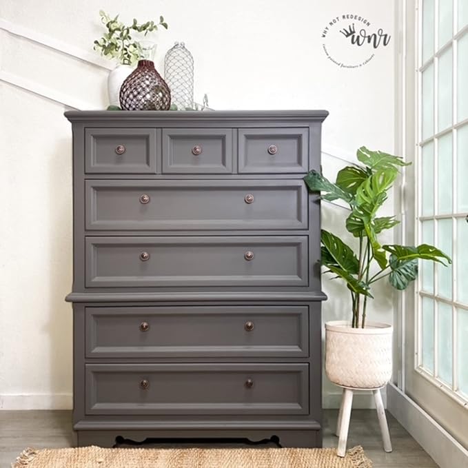 Dixie Belle Paint Company Chalk Finish Furniture Paint - Hurricane Gray (4oz) - Matte Medium Gray Chic Chalk Mineral DIY Furniture Paint