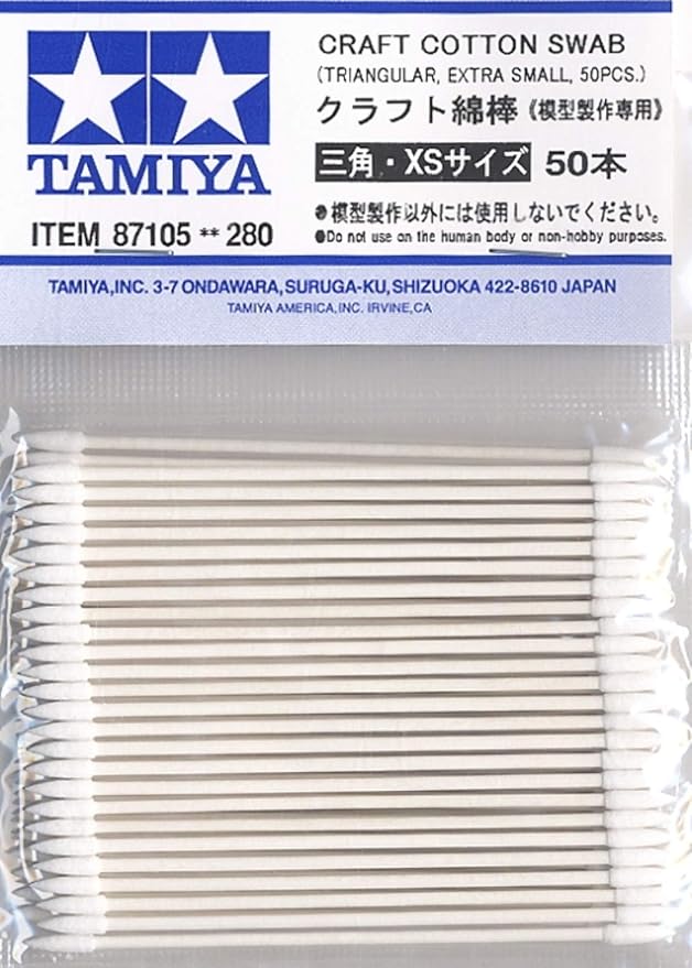 Tamiya Craft Cotton Swab, Triangle XSmall 50 p TAM87105 by TAMIYA