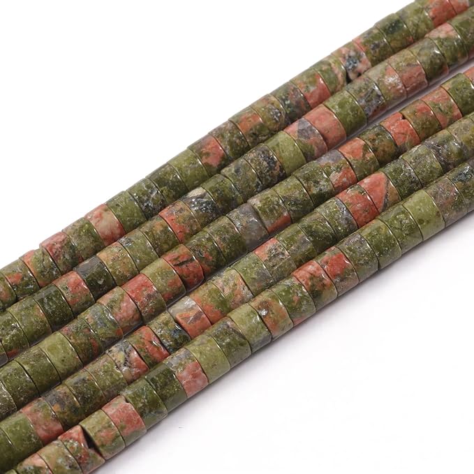 150Pcs 4×2mm Natural Unakite Spacer Stone Beads - Image 3